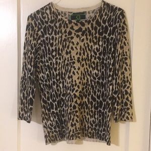 C. Wonder leopard print sweater, size Large